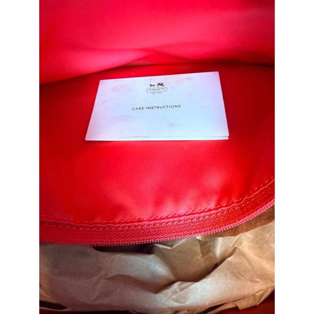Coach Poppy Graffiti Signature C Canvas Shoulder Bag Multicolor Coral Trim